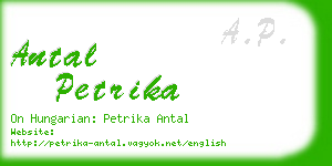 antal petrika business card